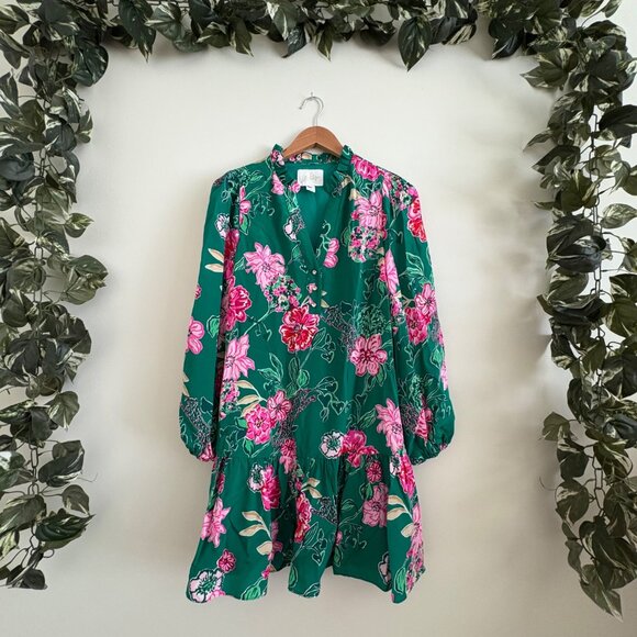 Lilly Pulitzer Dresses & Skirts - Lilly Pulitzer Evaline Long Sleeve Knee Length Silk Dress Floral Women’s Size 0